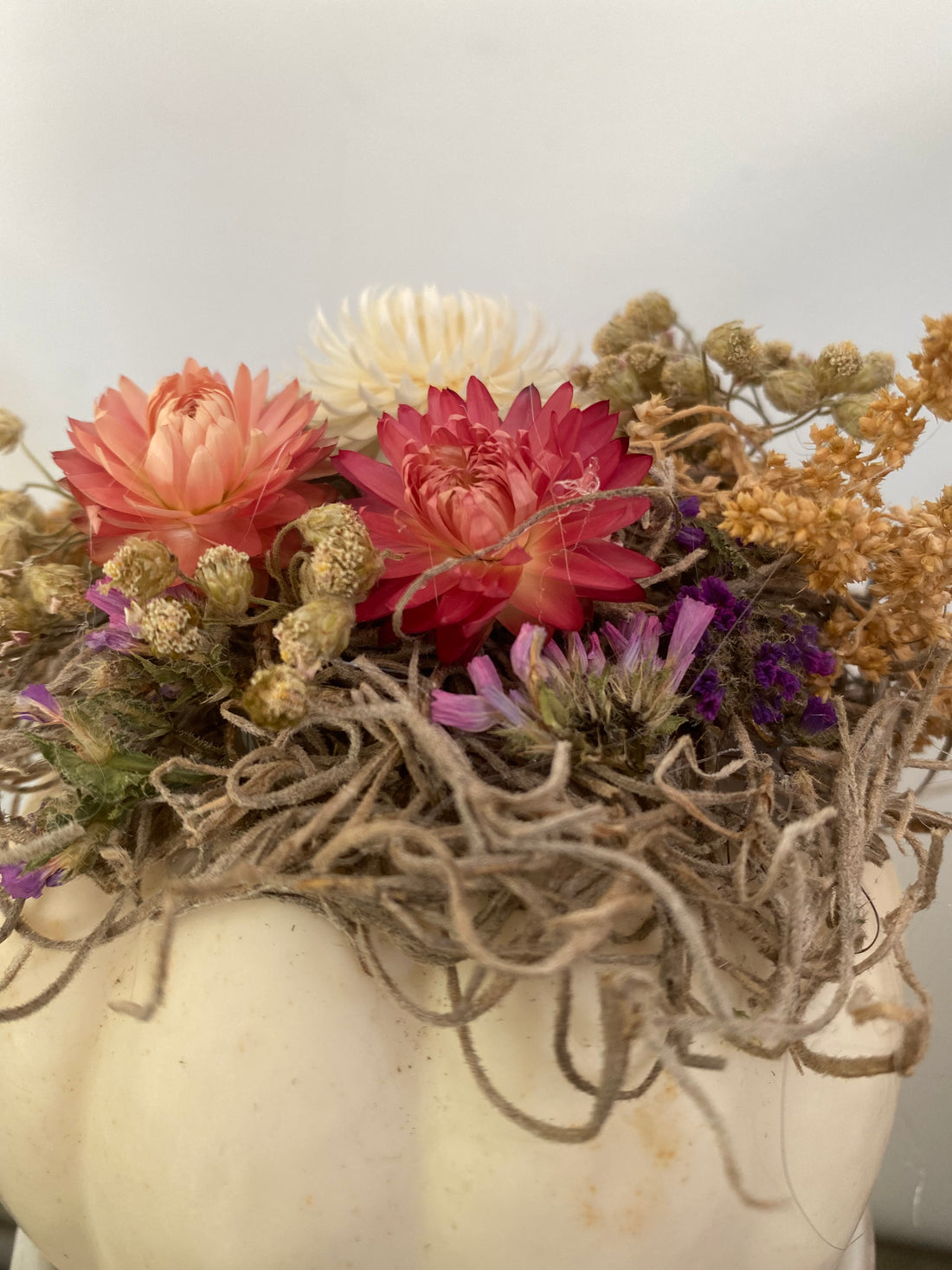 Dried flower pumpkins