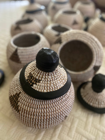 Senegalese Handwoven Lidded Basket